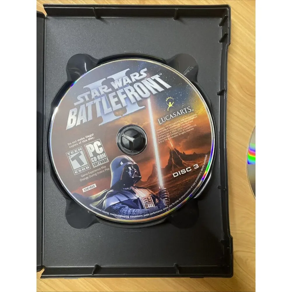 PC Computer STAR WARS Battlefront II 2 Box Game Battle Front 4 Disc With Manual